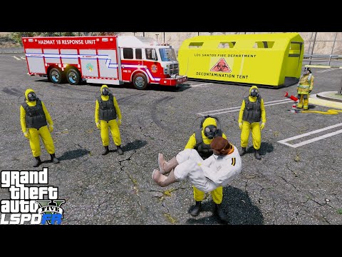 GTA 5 Firefighter Mod Hazmat Unit Responding To A Chlorine Leak At Humane Lab (LSPDFR Fire Callouts)