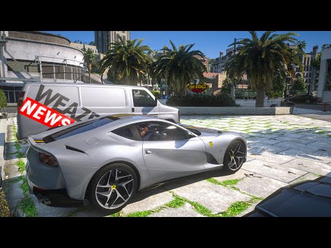 GTA V Ferrari 812 Superfast [Add-On] Car Showcase + Realistic Engine Sound (QuantV 4K Gameplay)