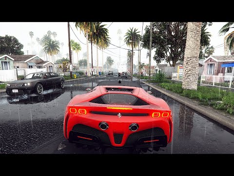 ►GTA 6 Level Next-Gen 2020 Graphics | Ferrari SF90 Stradale Realistic Sound Gameplay [GTA 5 PC Mod]