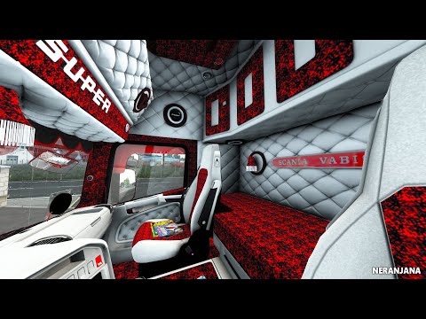 ETS2 Mods v1.43 | RJL Scania R Red - White Holland Interior Mod | ETS2 Mods