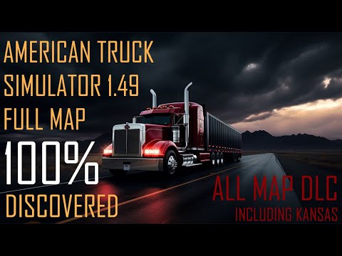 How to open 100% map in ATS 1.49 with all Map DLCs (incl Kansas) Full Map Discovered, Guide, Profile