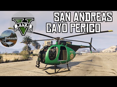 Nagasaki Buzzard Sheriff Helicopter Flying Cayo Perico to San Andreas - GTA V