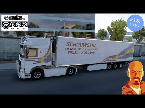 DAF XF MOULIN ROUGE SCHOUWSTRA + KRONE COOL LINER TRAILER ETS2 1.49.x.