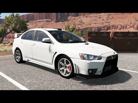 BeamNG.drive - Mitsubishi Lancer Evolution X FQ-400 2009 - Car Show Test Drive Crash . 4K 60fps.