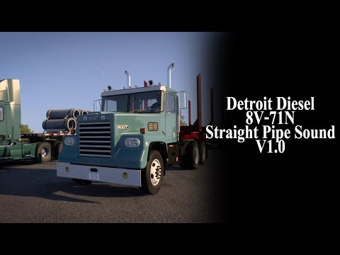 Detroit Diesel 8v71N Straight pipe &amp; Muffled Quick released