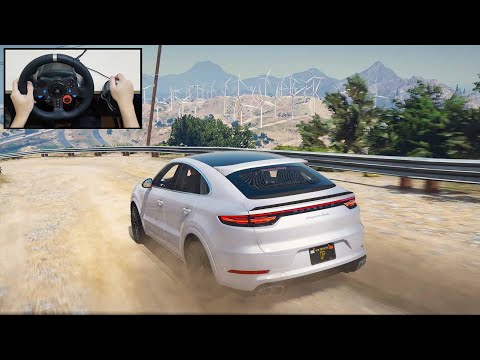 2020 Porsche Cayenne Turbo Coupe - GTA 5 Mods - Steering Wheel Gameplay [ Logitech G29 ]