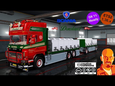 SCANIA R560 DONSLUND + TRAILER (RECOVERED) ETS2 1.36.x DX11 &amp; OLDER VERSIONS