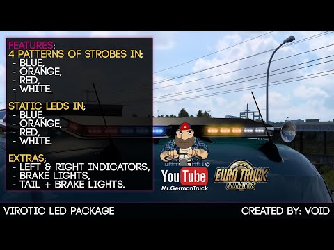 [ETS2 v1.43] Virotic LED Package &amp; Strobe, Indicator, Static, Tail Lights *Convoy ready*