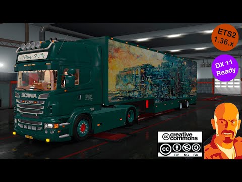 SCANIA DQF FLOWER SHUTTLE + TRAILER ETS2 1.36.x &amp; OLDER VERSIONS