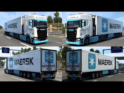 RODONITCHO MODS ETS2 1.48.1.6S 154/08/1308/2023/2306 SKIN MAERSK KRONE COOL LINER 1.0 1.40 1.48