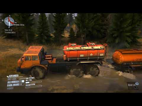 Spintires Mudrunner-MoAZ 74111 Truck Offroad Transport Trailer Fuel Tanker