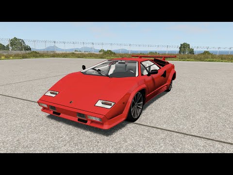 BeamNG.drive - Lamborghini Countach LP5000 S QV 1985 - Car Show Test Drive Crash . 4K 60fps.