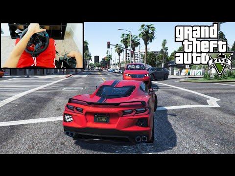 2020 Corvette C8 in GTA 5 (Steering Wheel + Shifter) Gameplay